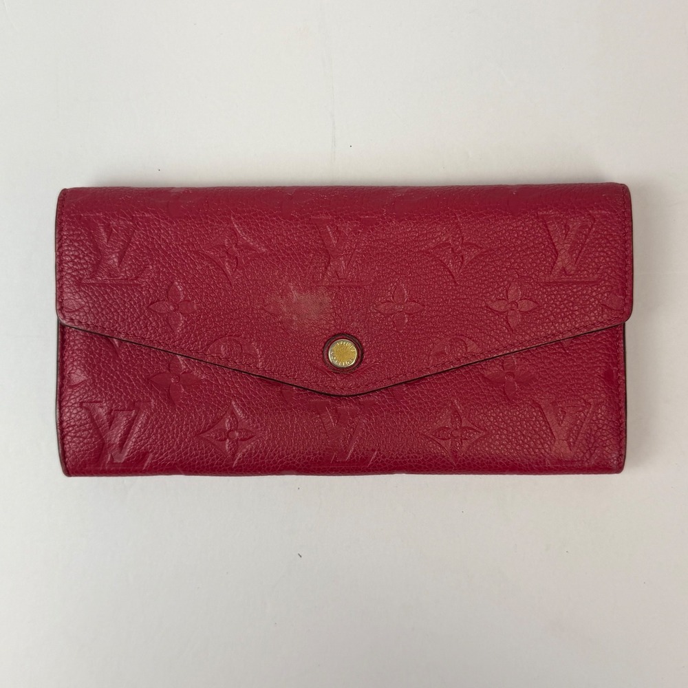 Louis Vuitton Sarah Wallet Monogram Empreinte Leather Cerise Red M61181 CA1115